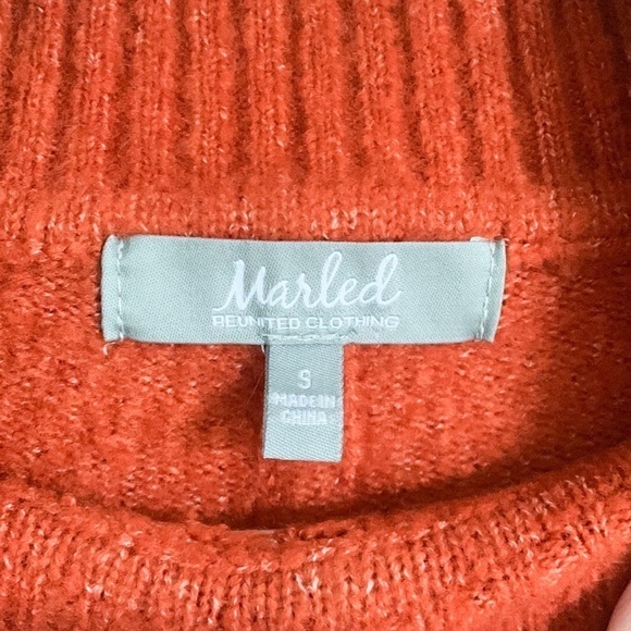 Marled Reunited Clothing Burnt Orange Mock Neck Sweater Small - Picture 7 of 8